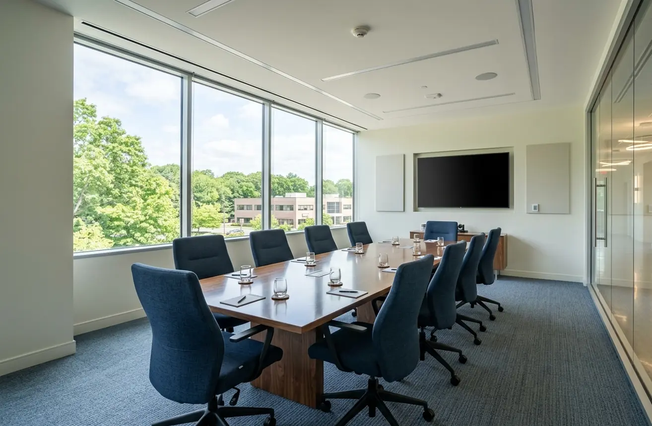 Conference room, traffic lanes around the table