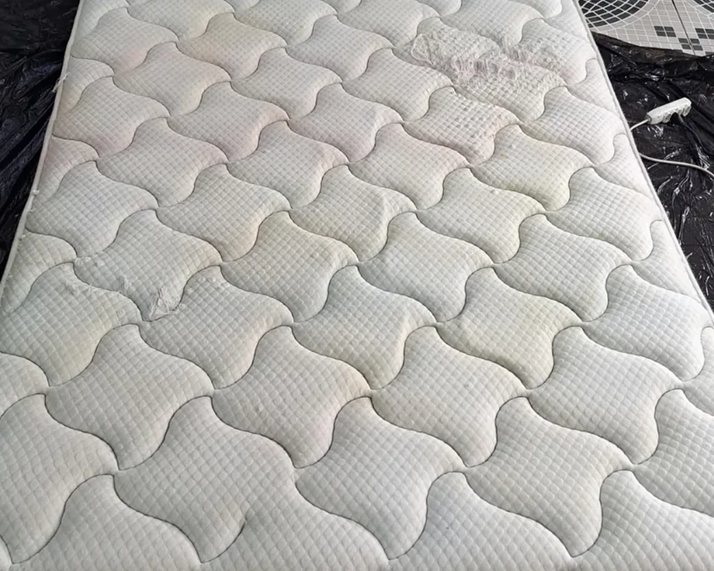 Quilted mattress after cleaning