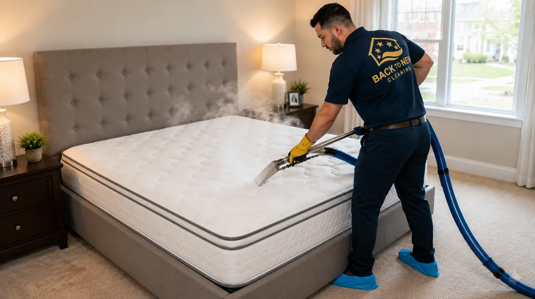 Back To New technician deep cleaning a mattress